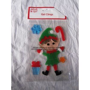 NEW Christmas Winter Elf Santas Helper window Gel Clings 21 pc Candy Canes Decor